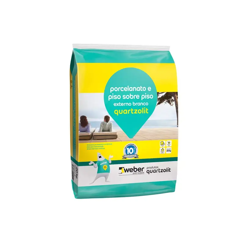 Argamassa Piso Externo Branco 20Kg Quartzolit