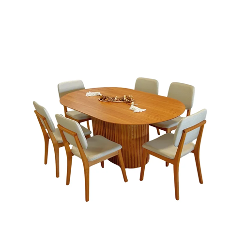 CJ MESA IMCAL LIVING C/6 CADEIRAS CLASSIC OURONT